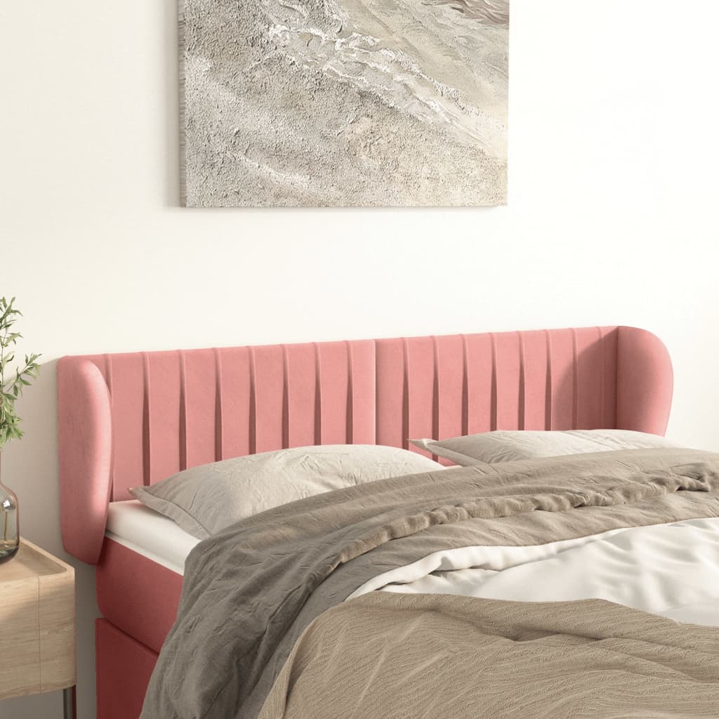 foto del prodotto testiera ad orecchio rosa 147x23x78 88 cm in velluto cod mxl 49855