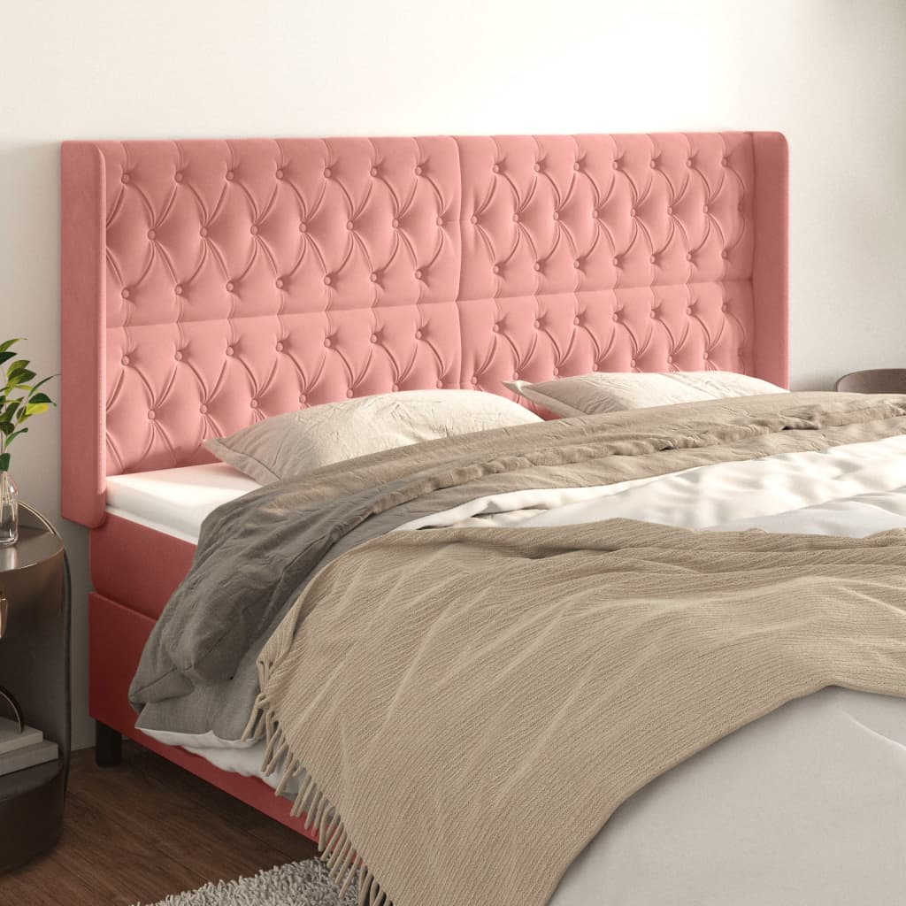 foto del prodotto testiera ad orecchio rosa 183x16x118 128 cm in vellutocod mxl 97756