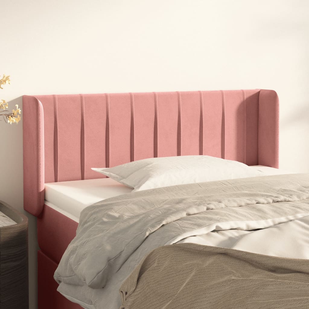 foto del prodotto testiera ad orecchio rosa 83x16x78 88 cm in velluto