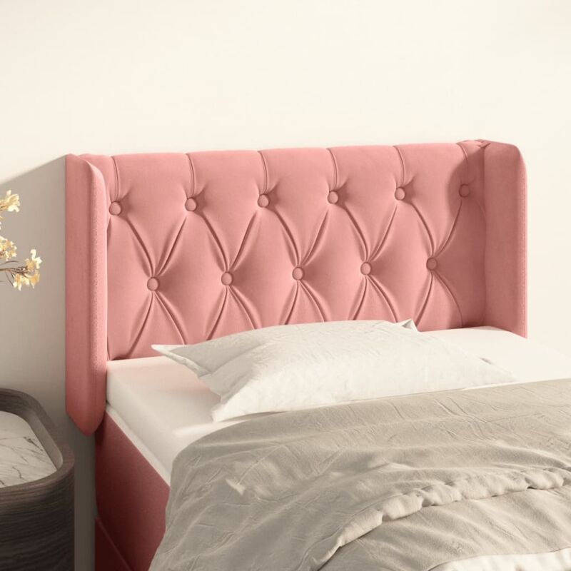 foto del prodotto testiera ad orecchio rosa 83x16x78 88 cm in velluto