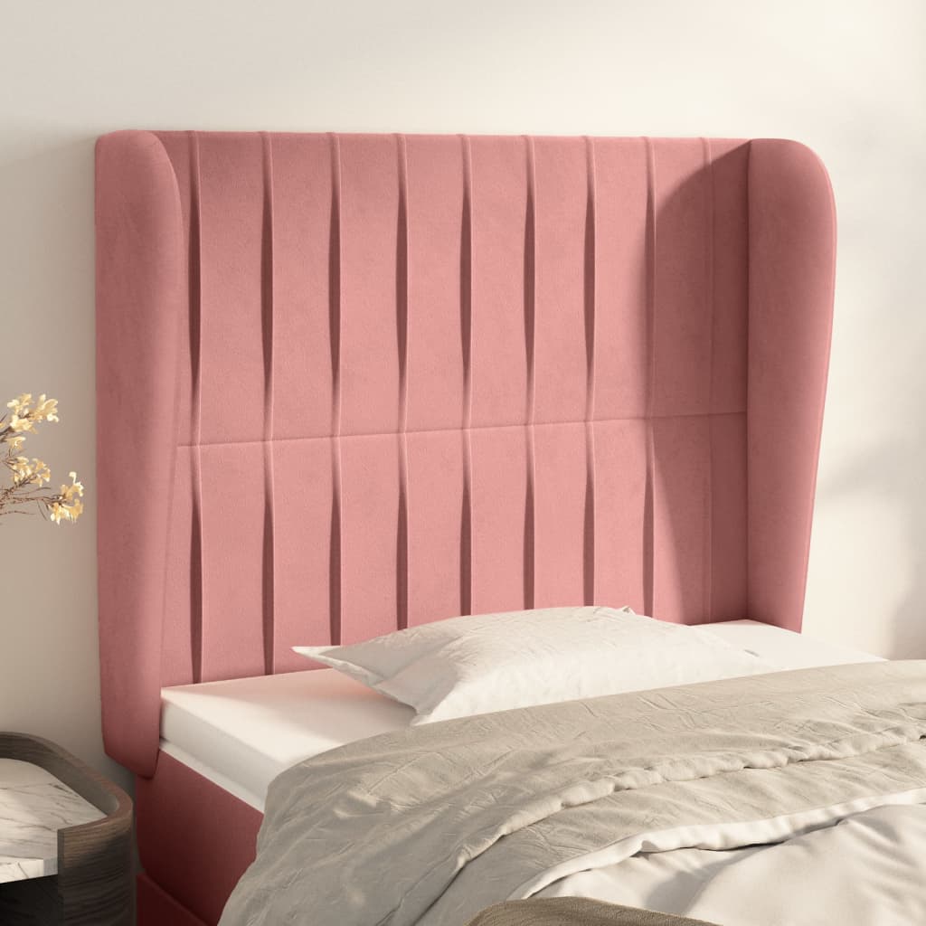 foto del prodotto testiera ad orecchio rosa 93x23x118 128 cm in vellutocod mxl 73692