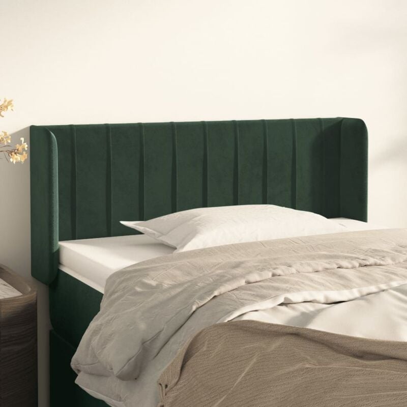 foto del prodotto testiera ad orecchio verde scuro 103x16x78 88 cm in velluto vidaxl