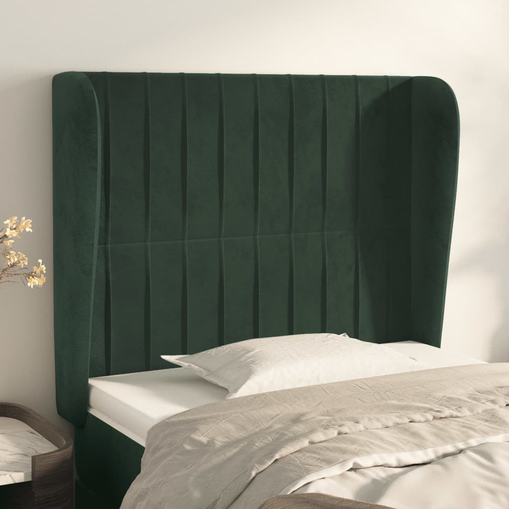 foto del prodotto testiera ad orecchio verde scuro 103x23x118 128cm in velluto cod mxl 48087