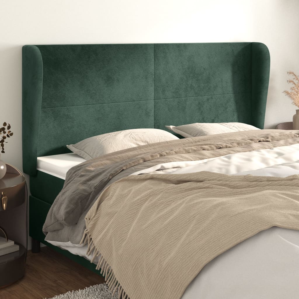 foto del prodotto testiera ad orecchio verde scuro 163x23x118 128cm in vellutocod mxl 73677
