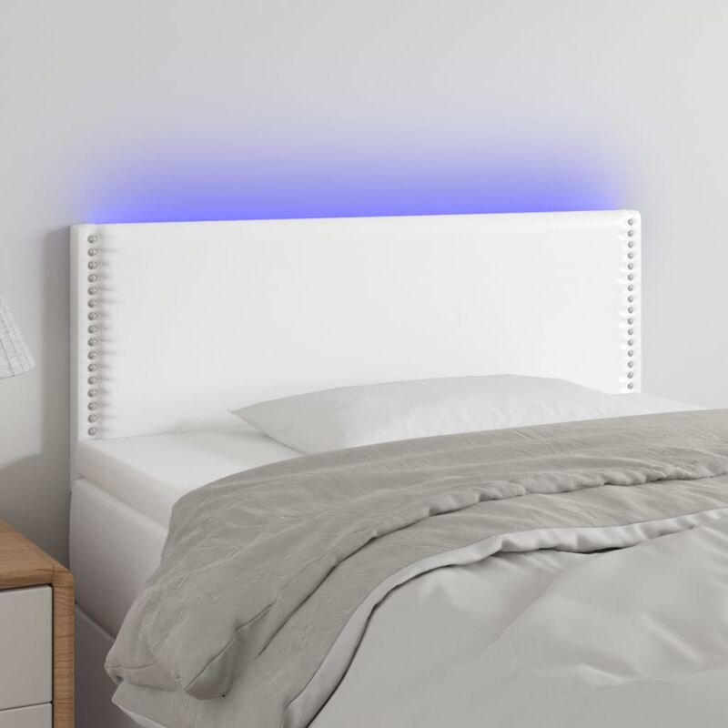 foto del prodotto testiera bianca a led 80x5x78 88 cm in similpelle vidaxl