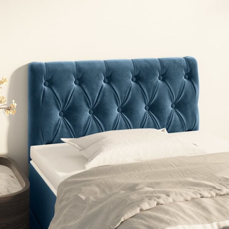 foto del prodotto testiera blu scuro 80x7x78/88 cm in velluto - vidaxl