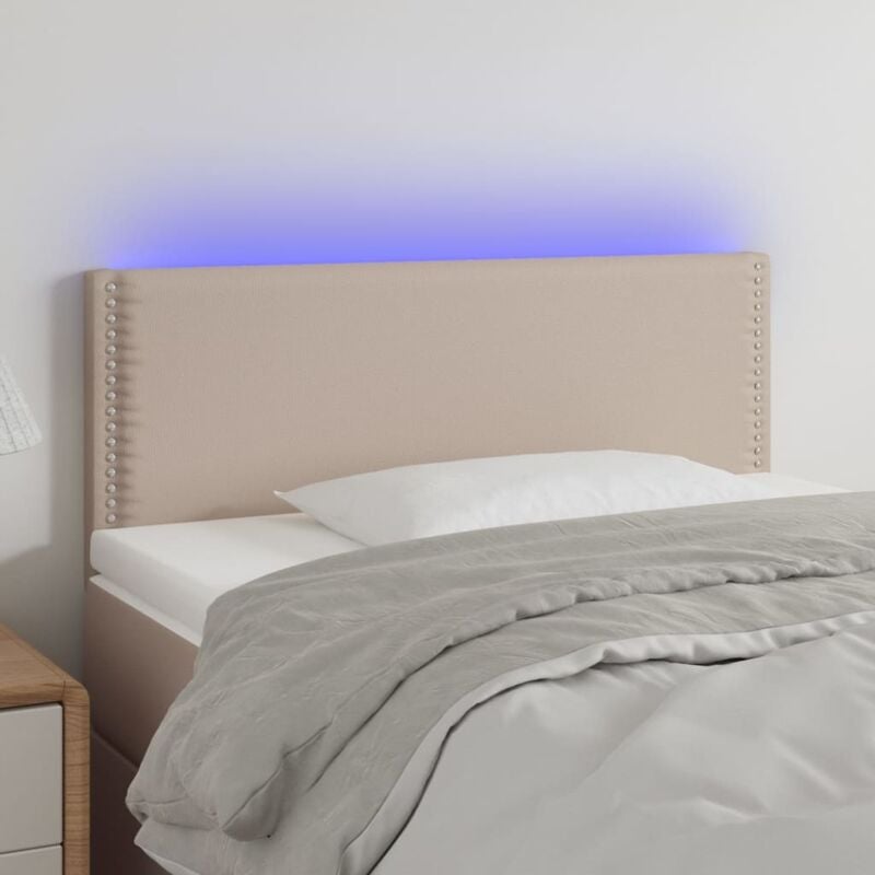 foto del prodotto testiera cappuccino a led 100x5x78 88 cm in similpelle vidaxl