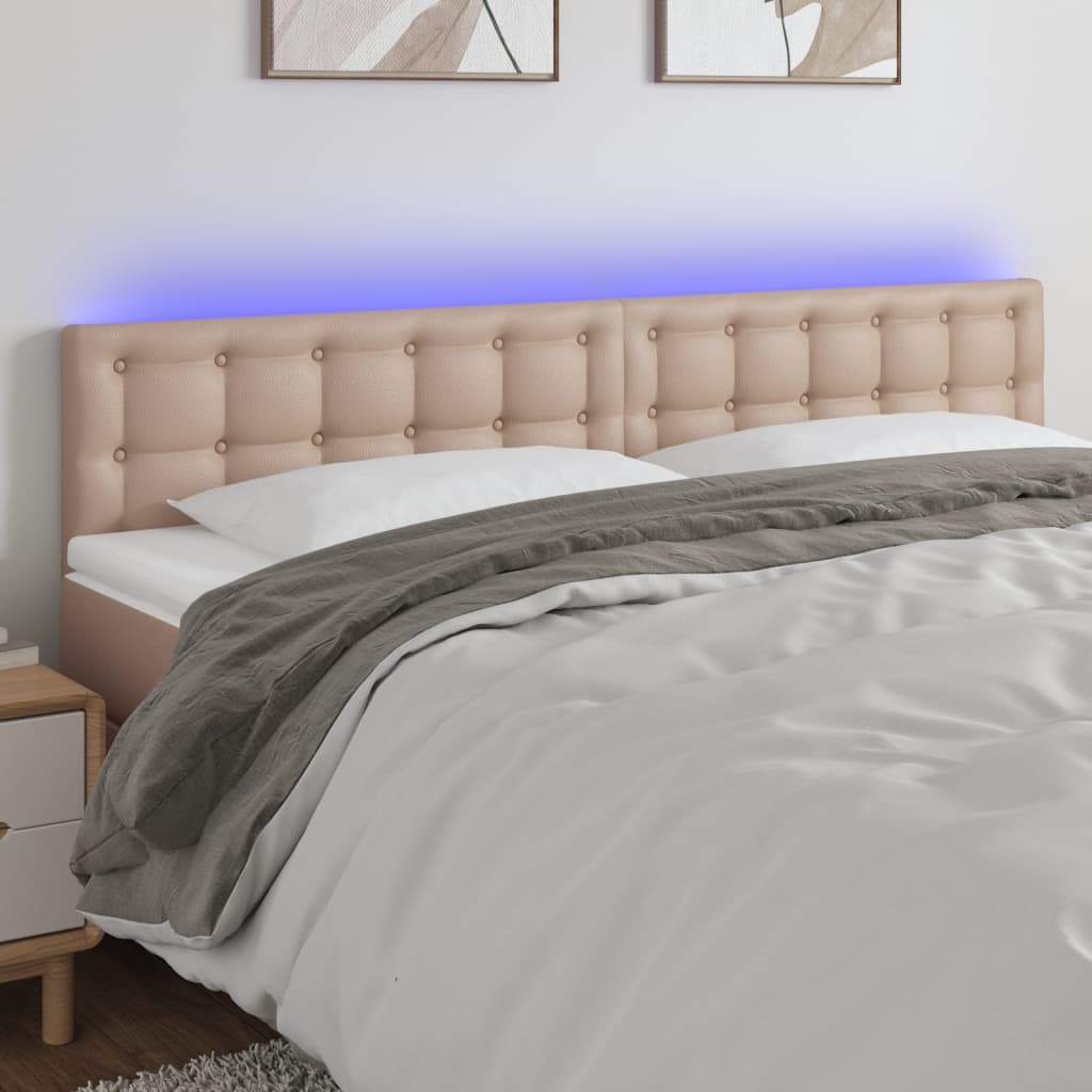 foto del prodotto testiera cappuccino a led 180x5x78 88 cm in similpelle cod mxl 52726