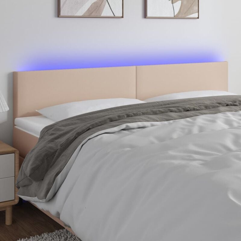 foto del prodotto testiera cappuccino a led 180x5x78 88 cm in similpelle vidaxl