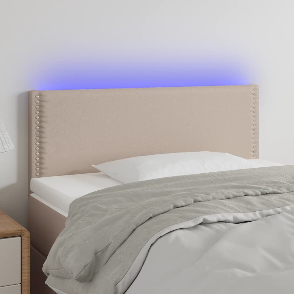 foto del prodotto testiera cappuccino a led 80x5x78 88 cm in similpelle