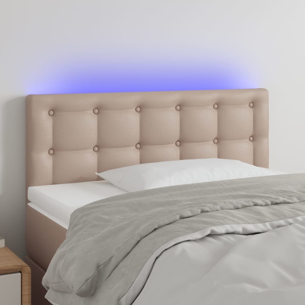 foto del prodotto testiera cappuccino a led 80x5x78 88 cm in similpelle cod mxl 52920