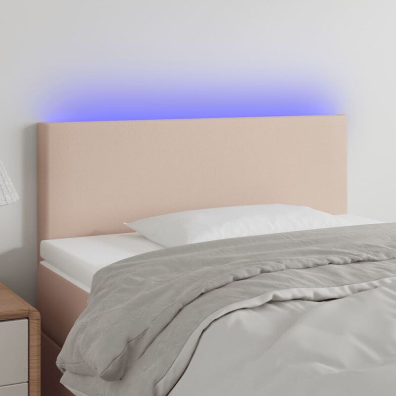 foto del prodotto testiera cappuccino a led 90x5x78 88 cm in similpelle vidaxl