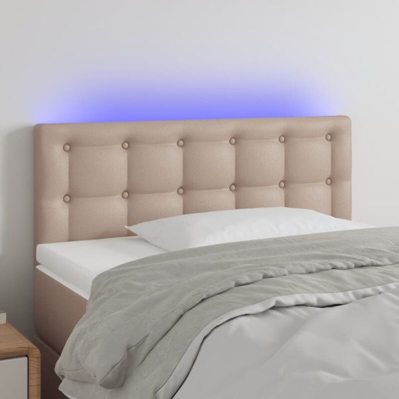 foto del prodotto testiera cappuccino a led 90x5x78 88 cm in similpelle vidaxl