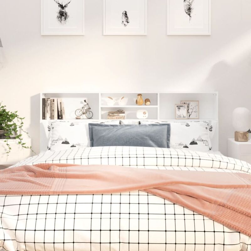foto del prodotto testiera con contenitore bianco 180x19x103,5 cm vidaxl