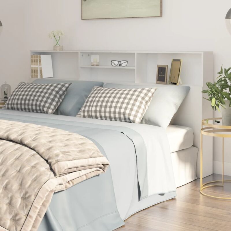 foto del prodotto testiera con contenitore bianco 200x19x103,5 cm vidaxl 881950