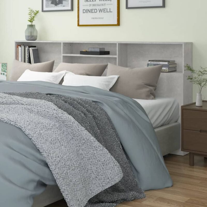 foto del prodotto testiera con contenitore grigio cemento 220x19x103,5 cm vidaxl