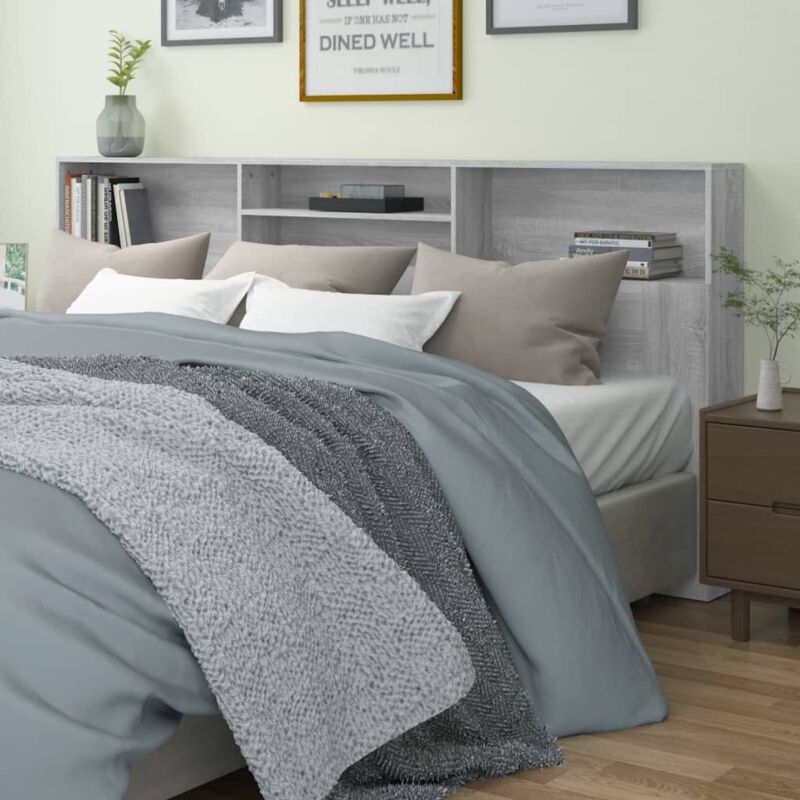 foto del prodotto testiera con contenitore grigio sonoma 220x19x103,5 cm vidaxl