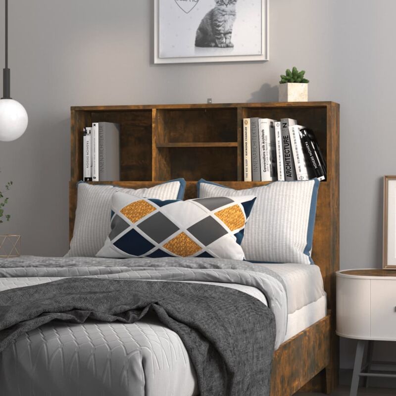 foto del prodotto testiera con contenitore rovere fumo 100x19x103,5 cm vidaxl