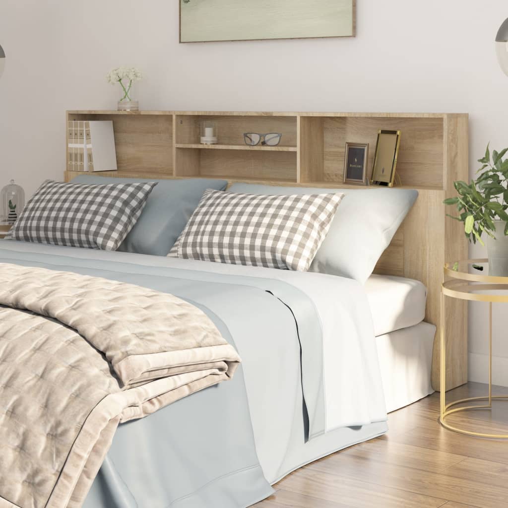 foto del prodotto testiera con contenitore rovere sonoma 200x19x103,5 cm cod mxl 58362