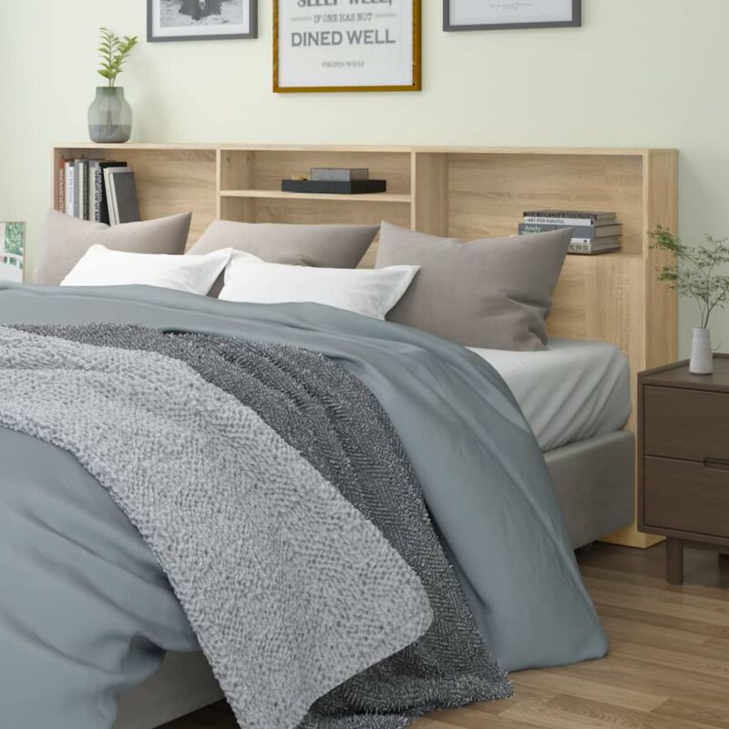 foto del prodotto testiera con contenitore rovere sonoma 220x19x103,5 cm vidaxl