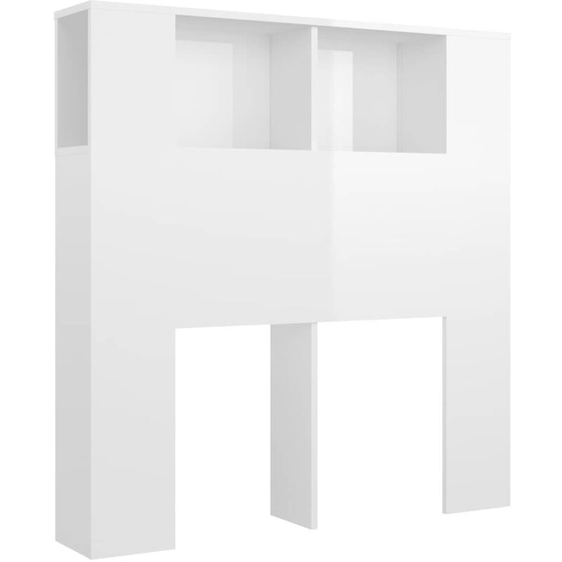 foto del prodotto testiera con scomparti bianco lucido 100x18,5x104,5 cm vidaxl