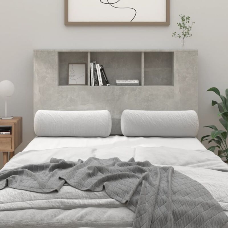 foto del prodotto testiera con scomparti grigio cemento 120x18,5x102,5 cm vidaxl