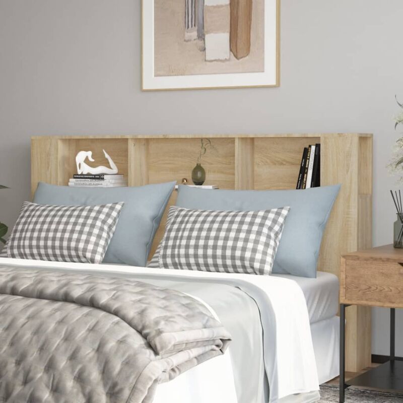 foto del prodotto testiera con scomparti rovere sonoma 180x18,5x104,5 cm vidaxl