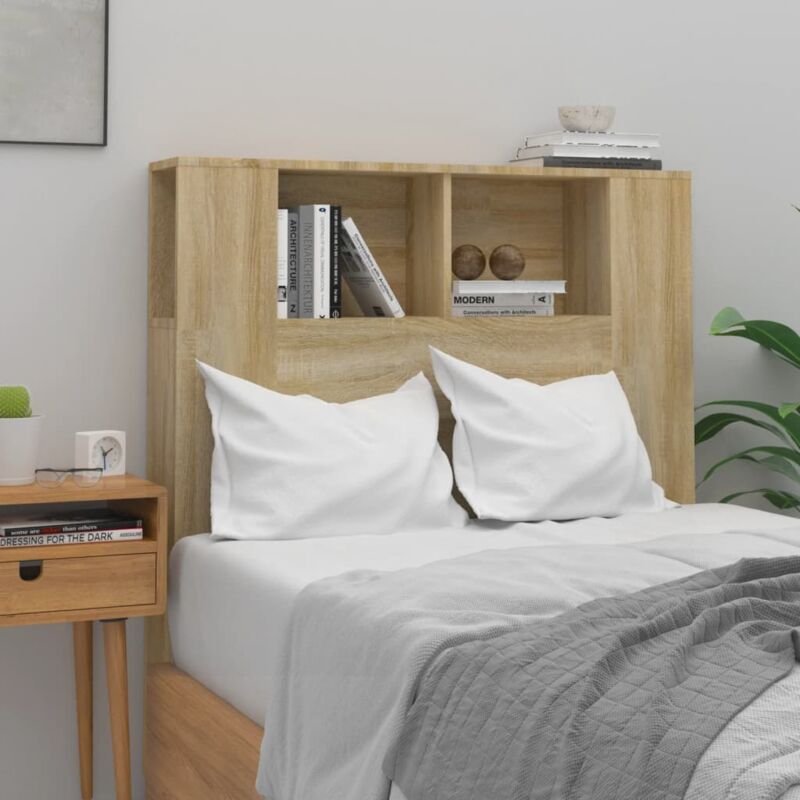 foto del prodotto testiera con scomparti, testiera per letto rovere sonoma 100x18,5x104,5 cm vxn817673 bonnevie
