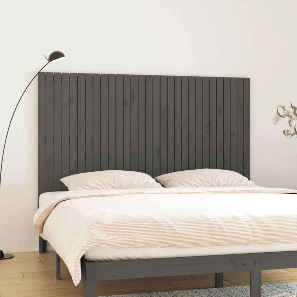 foto del prodotto testiera da parete grigia 185x3x110cm in legno massello di pino cod mxl 50968