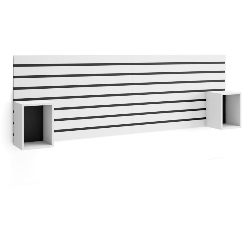 foto del prodotto testiera e comodini spalliera letto, stoccaggio 214x3x70 cm letto 135,140,150,160 cm pannelli stile moderno bianco skraut home