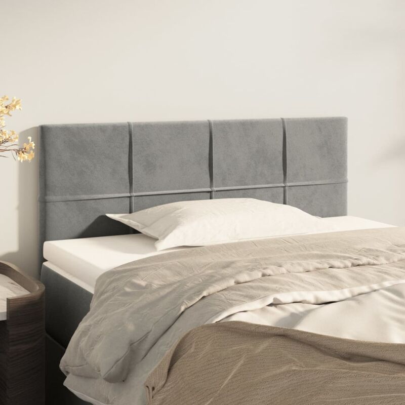 foto del prodotto testiera grigio chiaro 80x5x78 88 cm in velluto