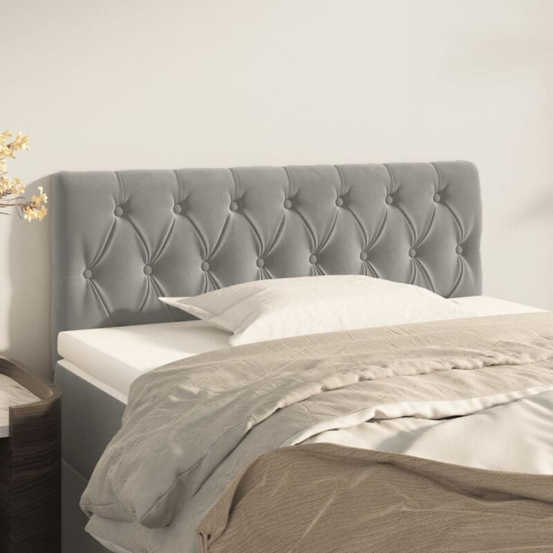 foto del prodotto testiera grigio chiaro 90x7x78/88 cm in velluto - vidaxl