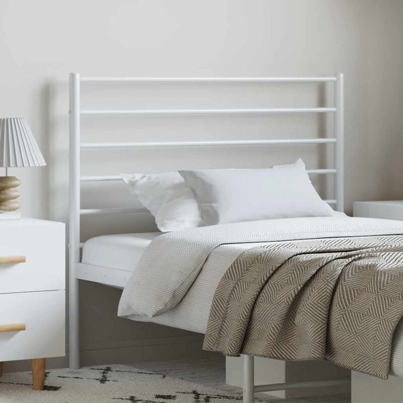 foto del prodotto testiera in metallo bianco 100 cm vidaxl
