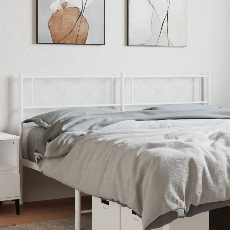foto del prodotto testiera in metallo bianco 120 cm vidaxl