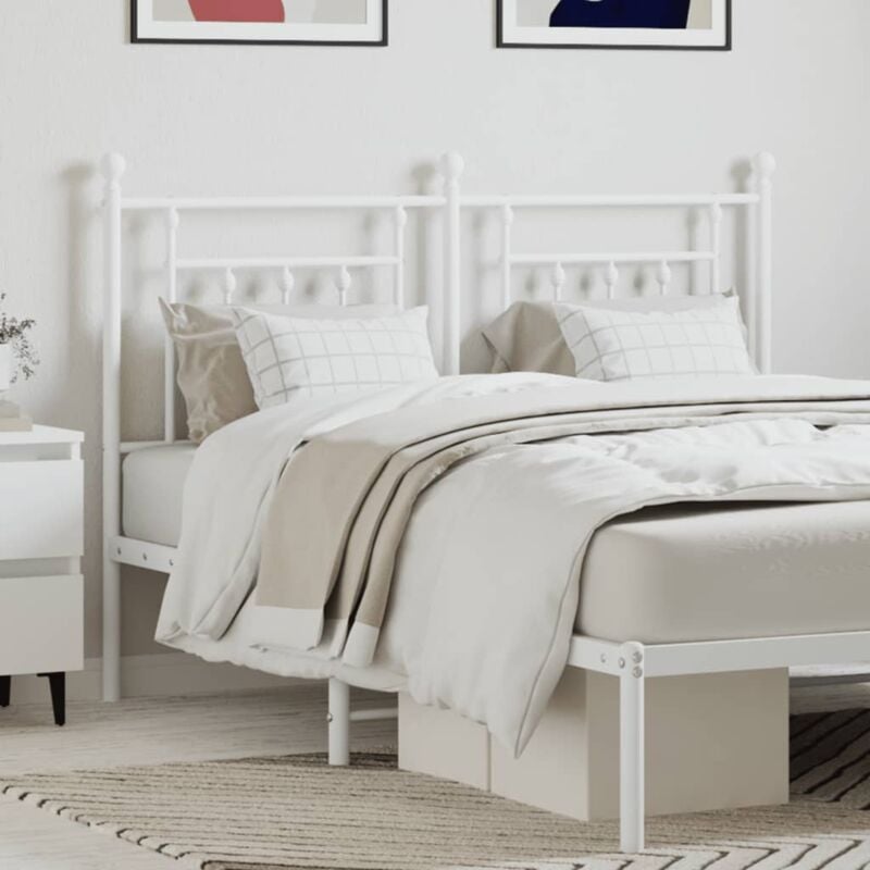 foto del prodotto testiera in metallo bianco 150 cm - vidaxl
