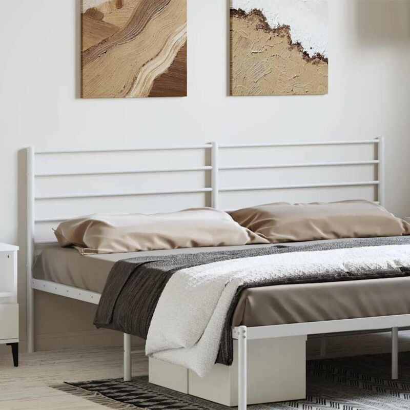 foto del prodotto testiera in metallo bianco 193 cm vidaxl