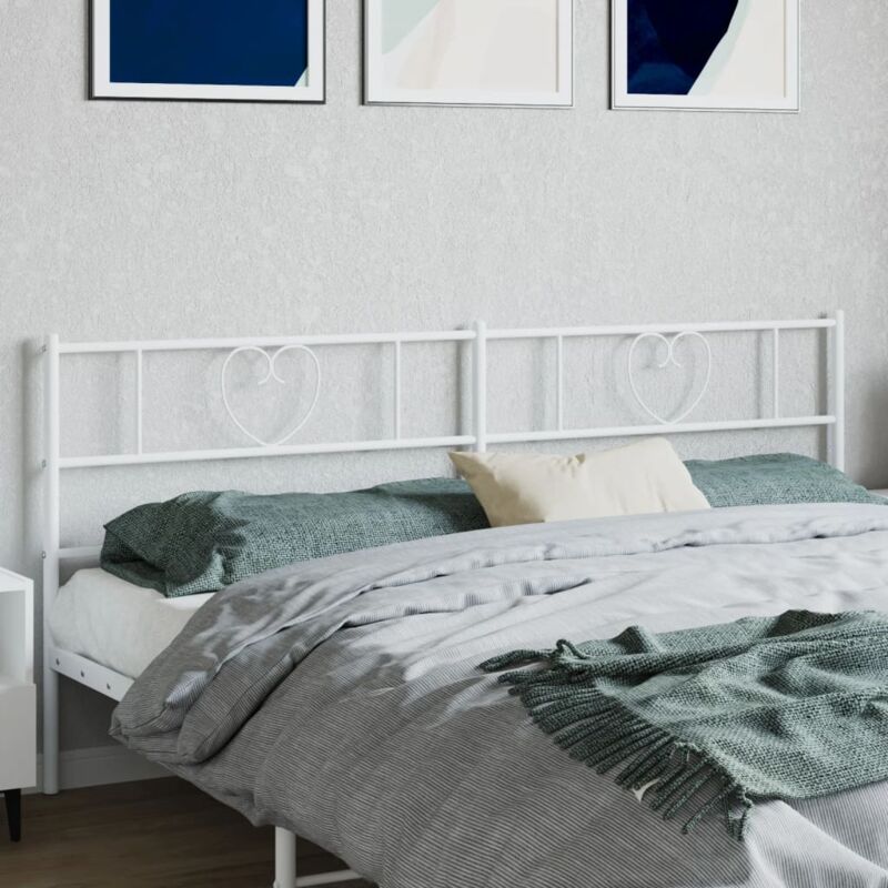 foto del prodotto testiera in metallo bianco 193 cm vidaxl