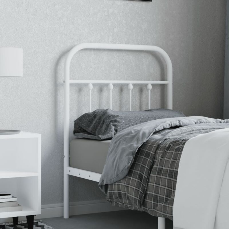 foto del prodotto testiera in metallo bianco 75 cm vidaxl