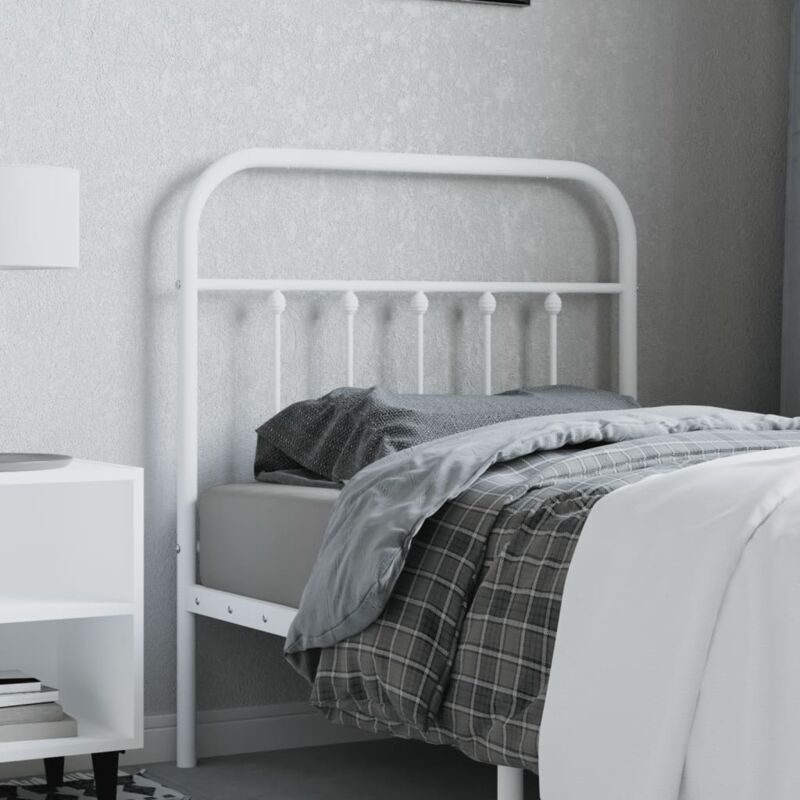foto del prodotto testiera in metallo bianco 80 cm vidaxl