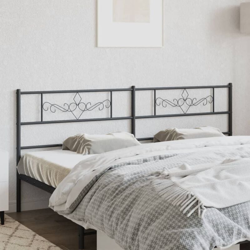 foto del prodotto testiera in metallo nero 180 cm vidaxl