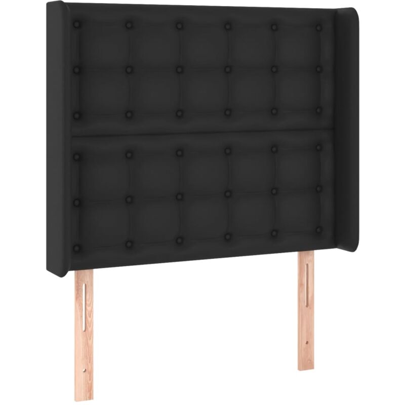 foto del prodotto testiera letto accessorio camera letto mobile imbottito con bordo laterale 83 x 16 x 118 128 cm sintetico nero tdl0204466