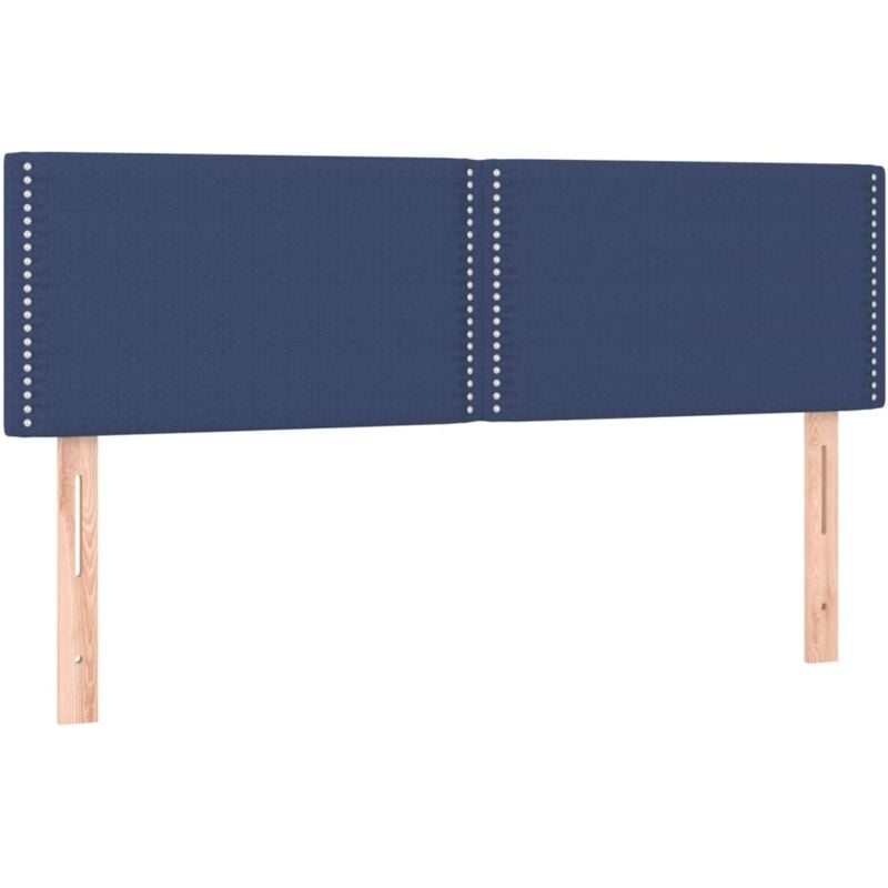 foto del prodotto testiera letto accessorio mobile camera da letto in 2 parti 72 x 5 x 78 88 cm tessuto blu tdl0206564