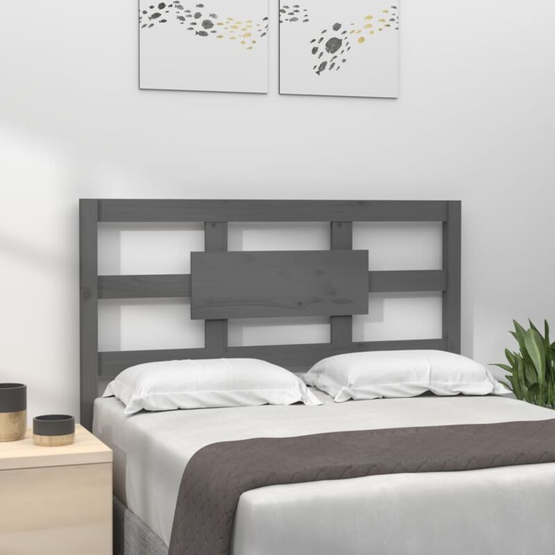 foto del prodotto testiera letto grigia 80,5x4x100 cm in legno massello di pino vidaxl