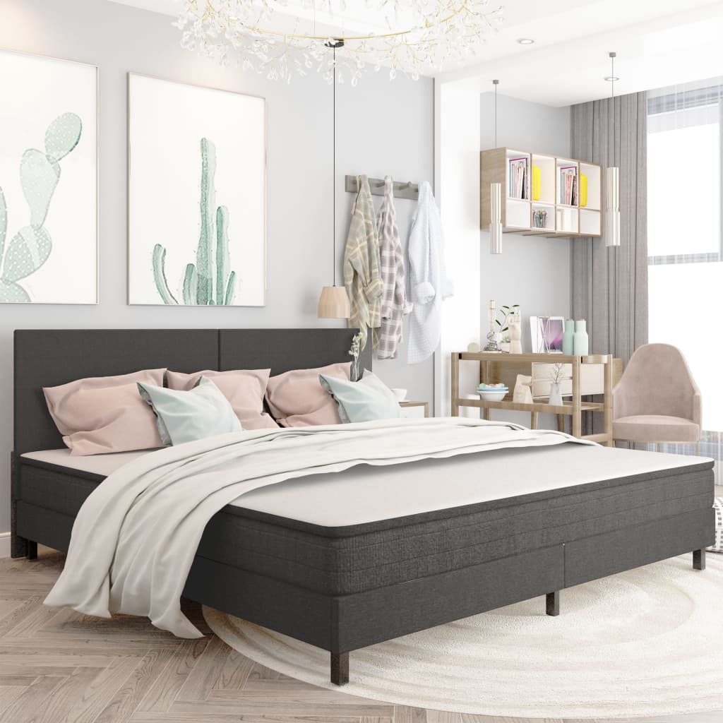 foto del prodotto testiera letto grigio scuro in tessuto 200x200 cm
