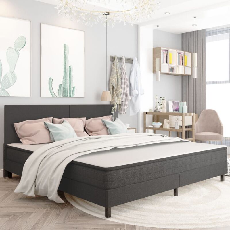 foto del prodotto testiera letto grigio scuro in tessuto varie dimensioni dimensioni 200x200 cm