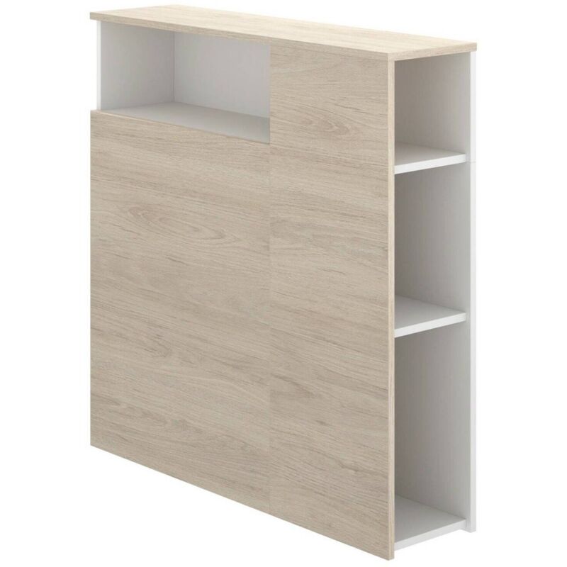 foto del prodotto testiera letto haitang, spalliera, testata per camera da letto, poggiatesta, 23x99 h96 cm, bianco e rovere dmora