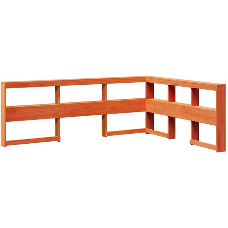 foto del prodotto testiera libreria a l marrone cera 140cm legno massello di pino vidaxl