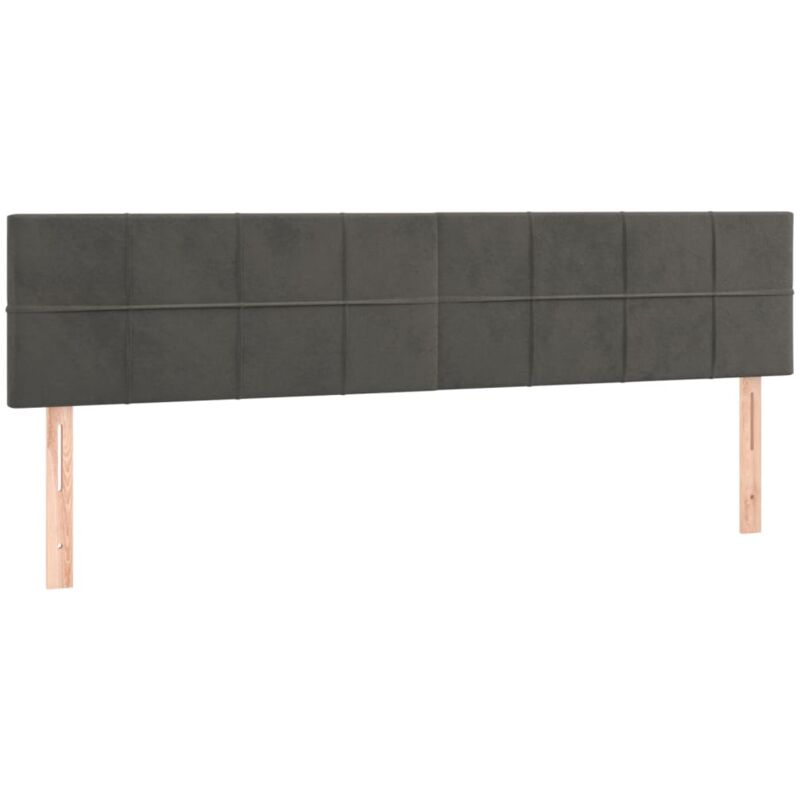 foto del prodotto testiera per dormire accessorio per camera da letto 2 parti 80 x 5 x 78 88 cm tessuto in velluto grigio scuro tdl0206349
