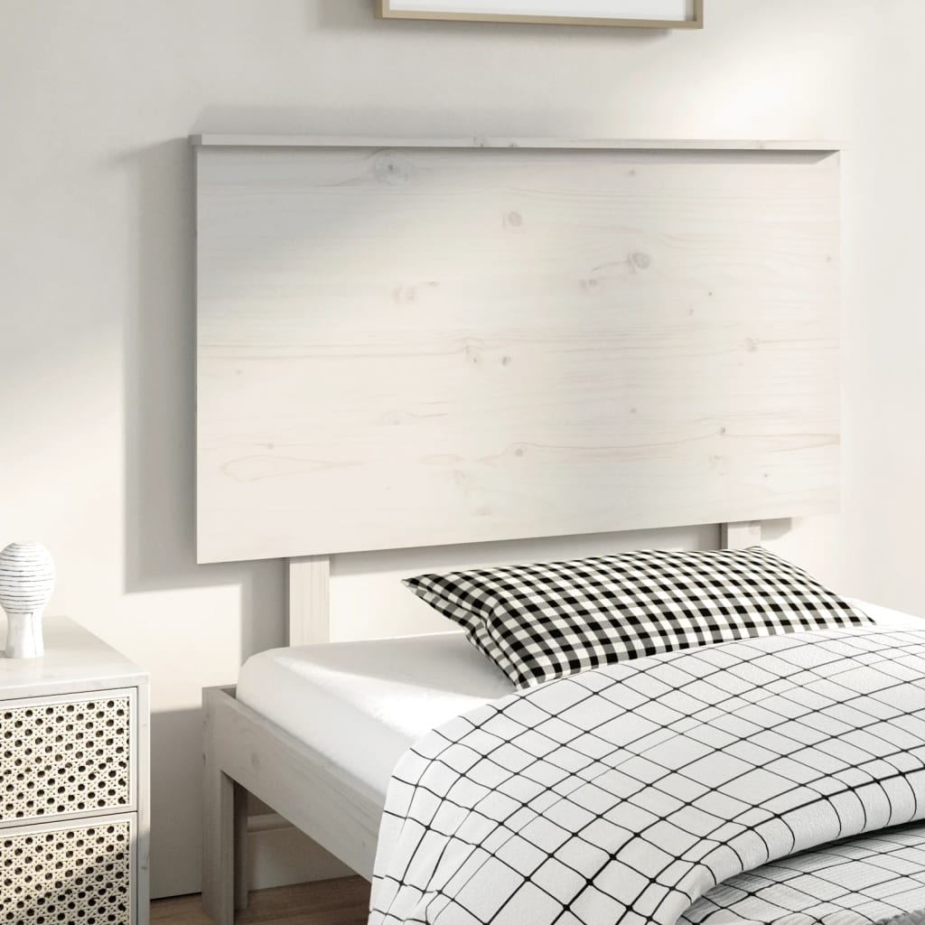foto del prodotto testiera per letto bianca 104x6x82,5 cm legno massello di pino