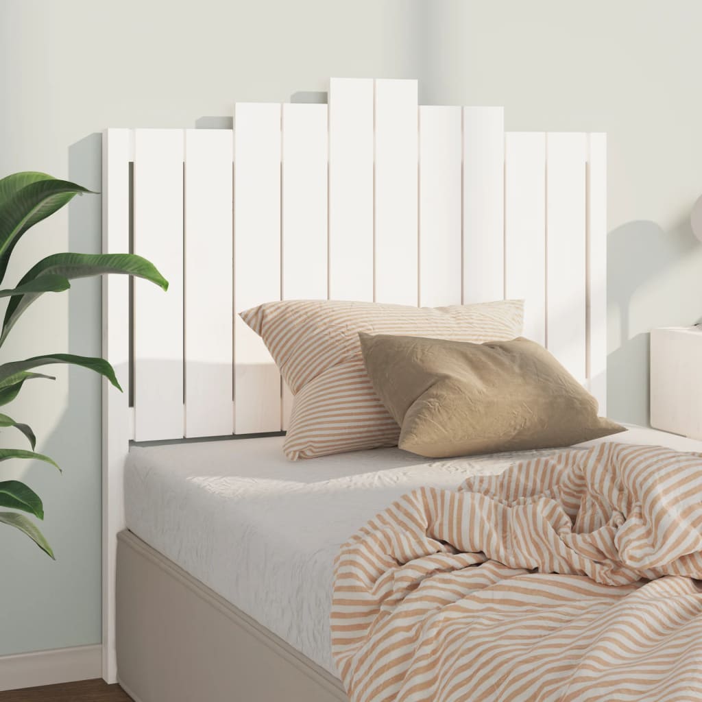 foto del prodotto testiera per letto bianca 106x4x110cm in legno massello di pino cod mxl 47326